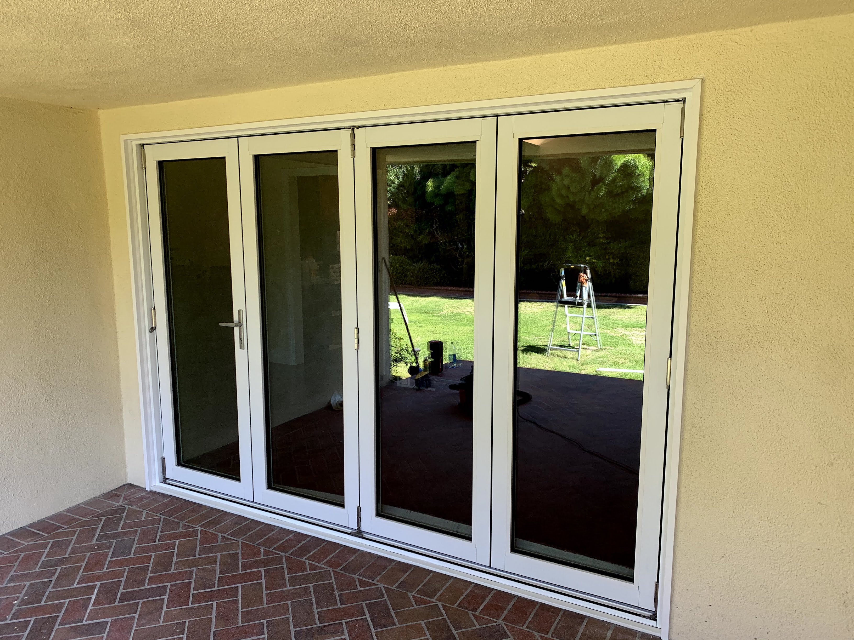 Patio door with aluminum frame